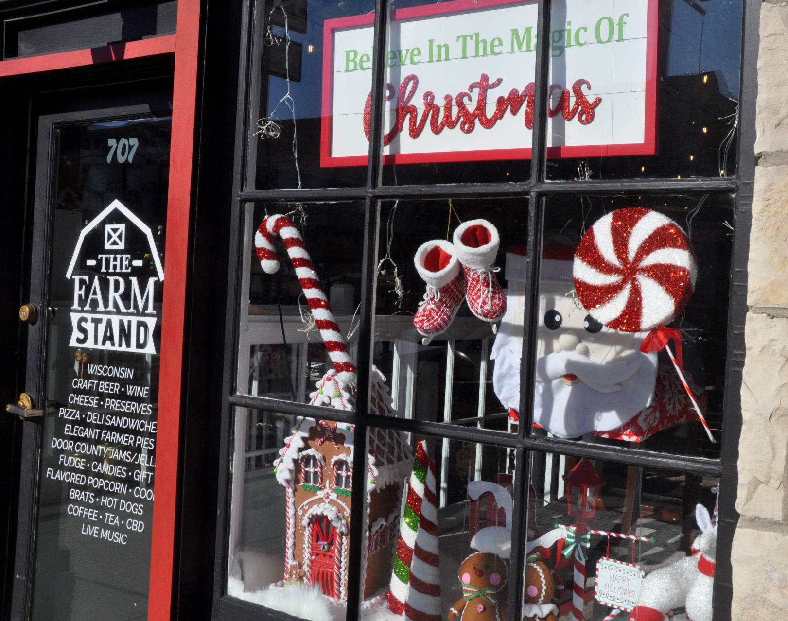 The Farmstand, 707 W. Main St., decorated their holiday window display with a variety of items